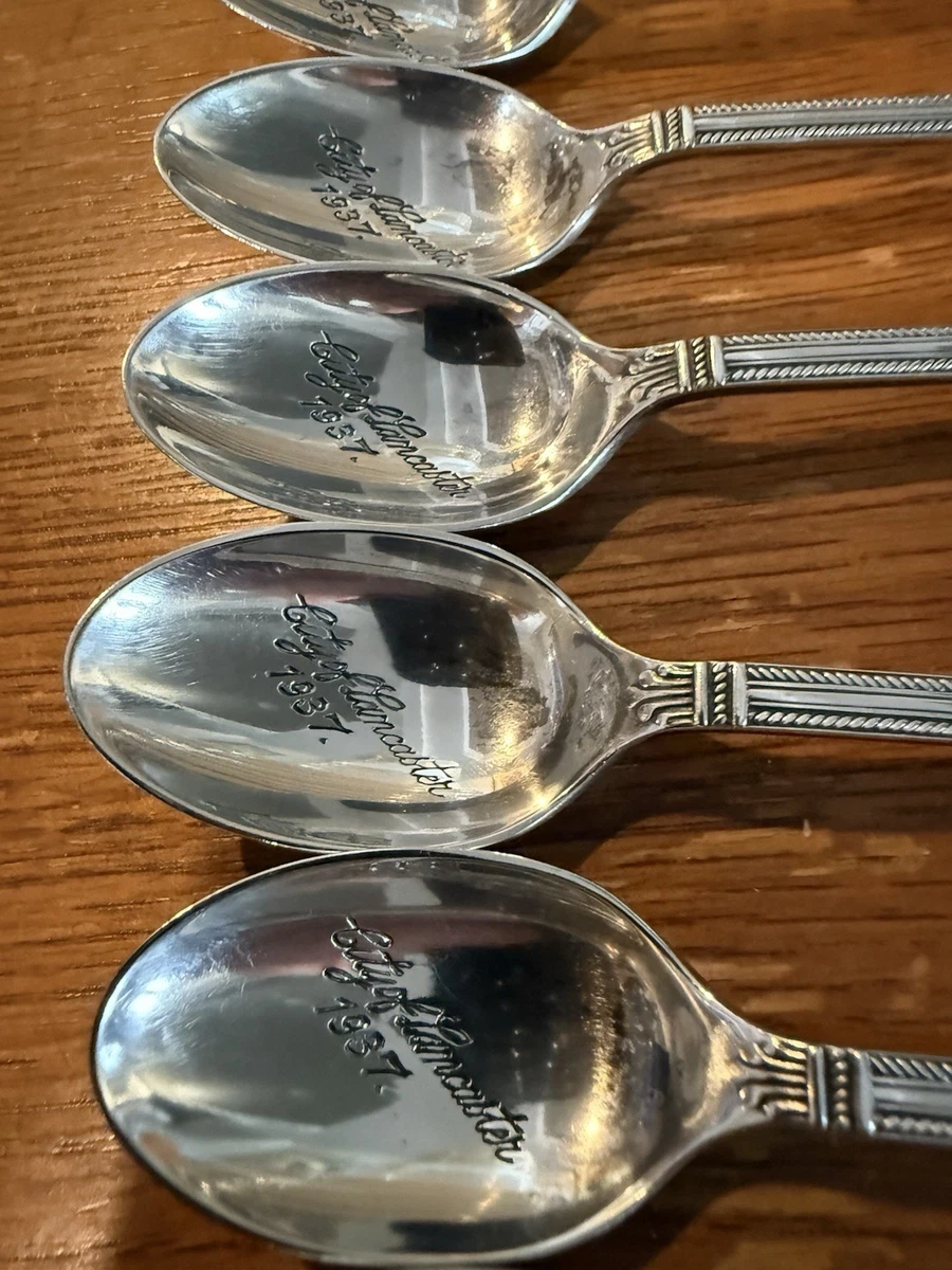 1937 City Of Lancaster George IV Sterling Coronation Spoons 6 Excellent Look