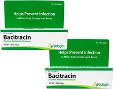 Bacitracin Ointment First Aid Antibiotic Prevents Infection Cuts 0.5oz 2 Pack