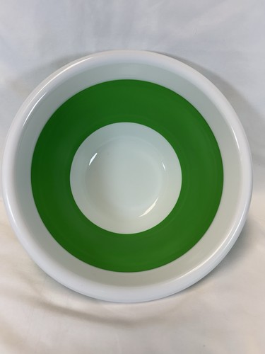 PAMPERED CHEF Collapsable Bowl 2 Qt. Green And White 9” Wide At The Top - Picture 3 of 9