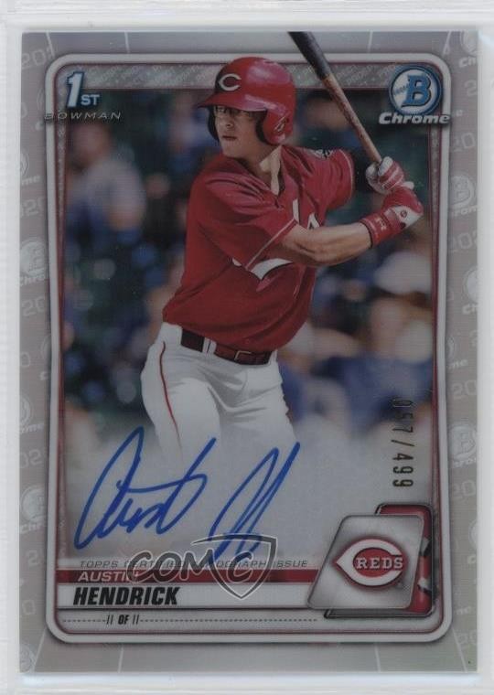 2020 Bowman Draft Chrome Picks Refractor /499 Austin Hendrick #CDA-AH Auto