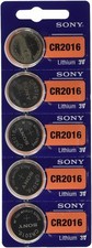 Sony CR2016 3 Volt Lithium Manganese Dioxide Batteries, Genuine Sony Blister...