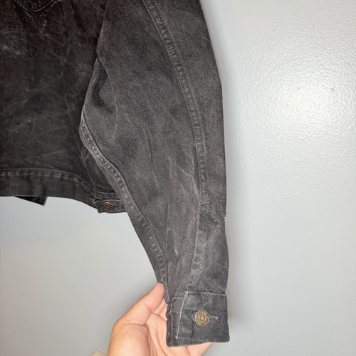 VTG Levi’s Denim Jacket Small Trucker Jean Jacket Distressed Black 1992 RARE ⭐️ - Picture 11 of 14