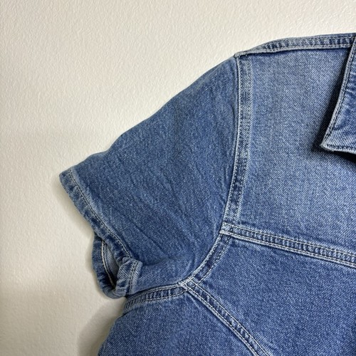 Mini abito donna Rails in denim con bottoni davanti manica corta taglia large - Foto 9 di 13