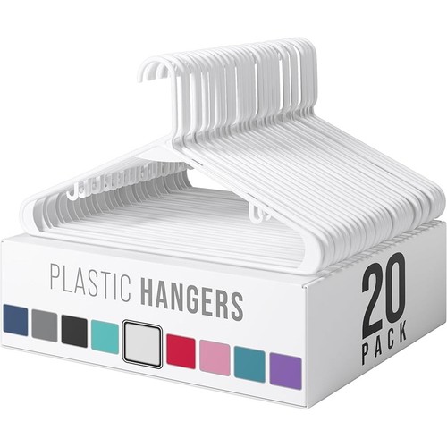Non-Slip Plastic Hangers Space Saving Durable Clothes Organizers 20 to 100 Pack - Picture 2 of 43