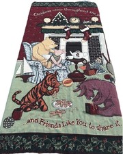 Vintage Winnie the Pooh Christmas Throw Blank...