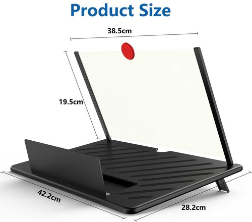 20 Inch Screen Magnifier for Phones 3D HD Projector Stand for Movies Gaming - Picture 4 of 7