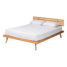 Baxton Studio Joaquin Wood Queen Size Platform Bed in Rustic Brown