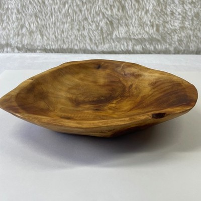 Enrico RootWorks Small Flat Cut Platter Fir Wood Root Bowl 2180 Hand Carved 6x2