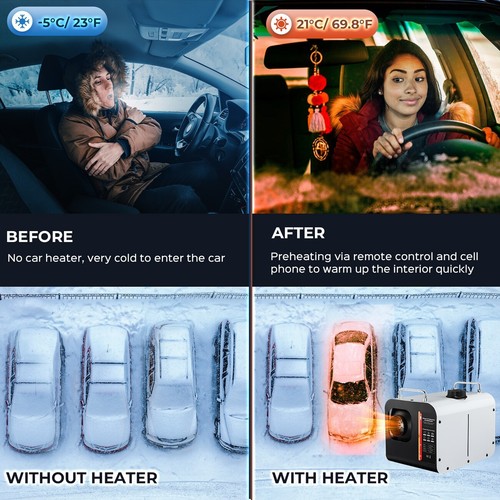 Diesel Air Heater 8KW 12V/24V w/LCD bluetooth APP Remote Control for Car Truck - Picture 9 of 20