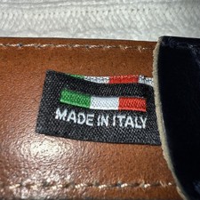 Wall  Water Luxury Navy Blue Leather Silver Buckle Belt Made In Italy Sz 90cm