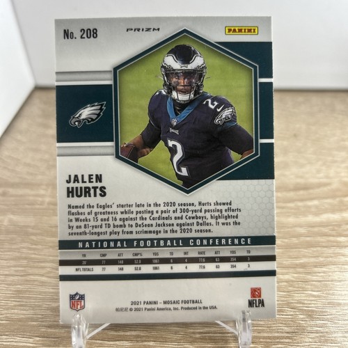 2021 Panini Mosaic #208 Jalen Hurts Prizm Reactive Orange - Picture 2 of 2