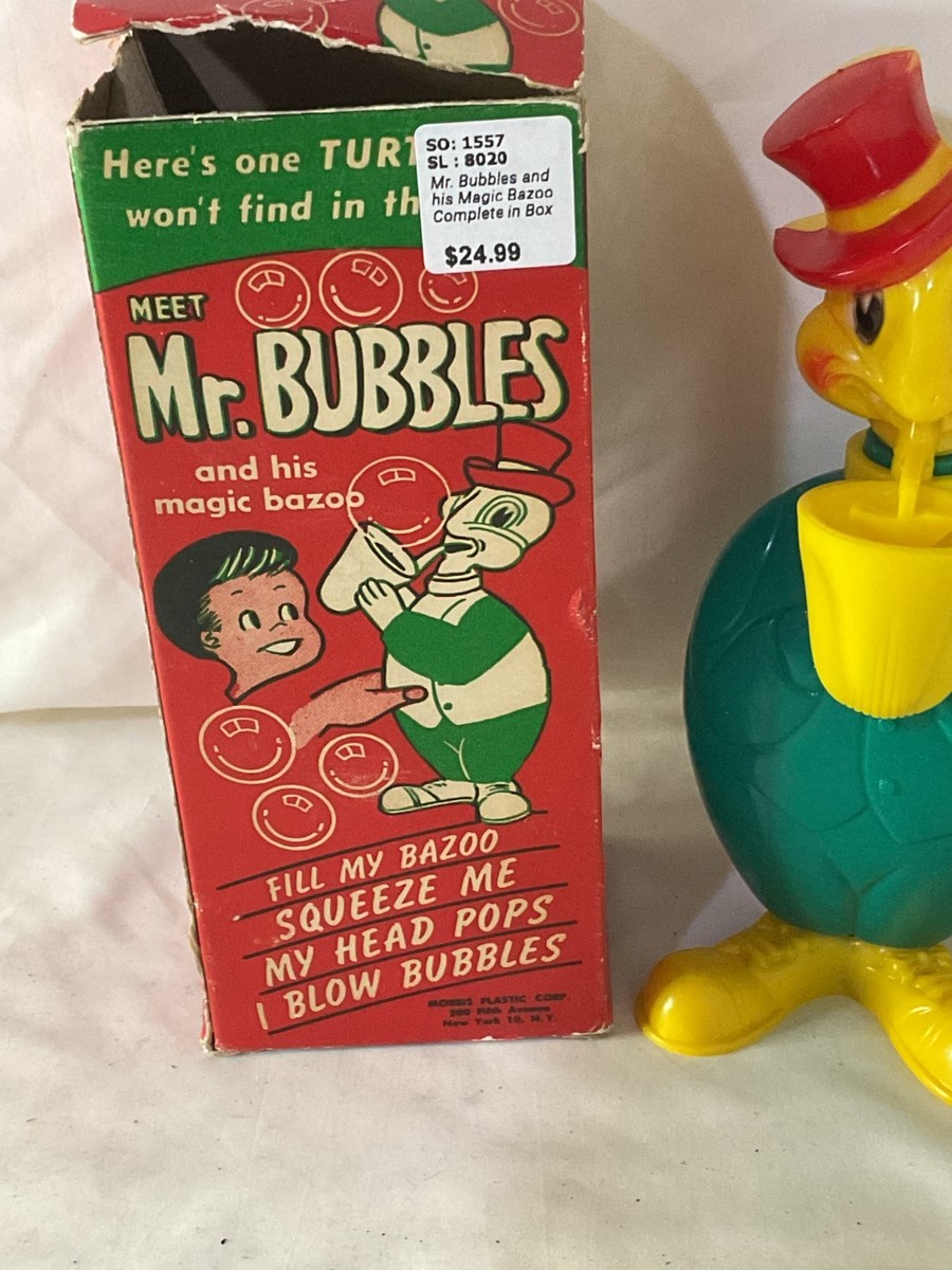 VTG Mr. Bubbles Turtle Magic Bazoo Bubble Maker Toy w/Original Box