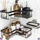 StorageRight 3-Pack Corner Shower Caddy Set - Adhesive Organizer with Hooks