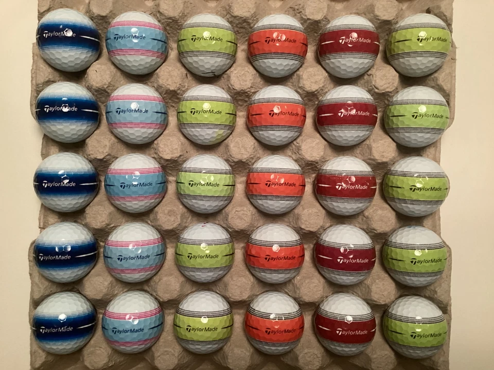 30 Taylormade Tour Response Stripe-Golfbälle bunt (AAAA/AAA) - keine Lakeballs!
