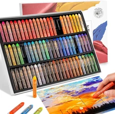 Oil Pastels Set - 72 Vibrant Colors, Ultra-Soft and Creamy Texture, Easy to Blen