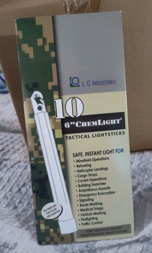 Cyalume 6" Tactical ChemLight - YELLOW, 12 Hour Box of 10 USMC - Picture 1 of 3