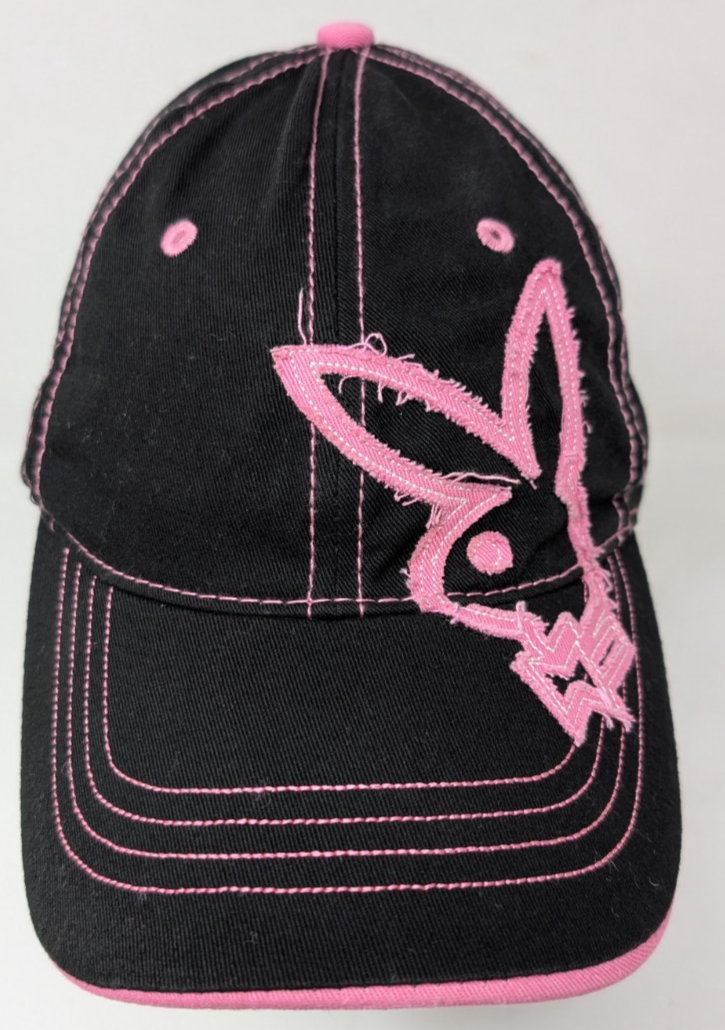 Playboy Bunny Logo Pink Black Baseball Cap Hat Y2K Official