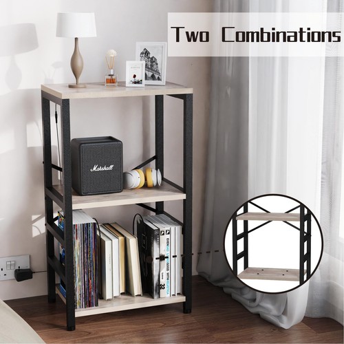 End Table with LED Light,Record Player Stand with Albums Storage,Vinyl Record... - Picture 3 of 8