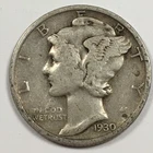 1930-S United States Mercury Dime - Fine (F) KM#140 - 90% Silver - 8614