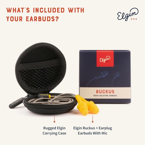 Elgin Ruckus+ Ohrstöpsel Ohrhörer mit Mikrofon, 25 dB Rauschunterdrückung kabelgebunden orange  - Bild 5 von 7