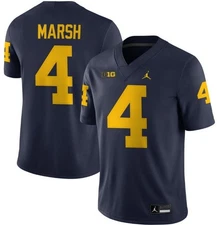 Andrew Marsh Michigan Wolverines 2025 Jersey Blue + White New STITCHED
