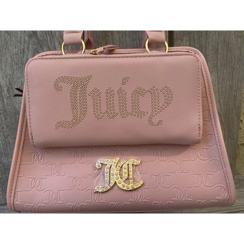 Juicy Couture Rosa Handtasche & Geldbörse Set | JC Logo & Strass - Bild 3 von 8