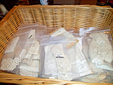 Large Lot of Vintage Lace Trim Edging  Pieces