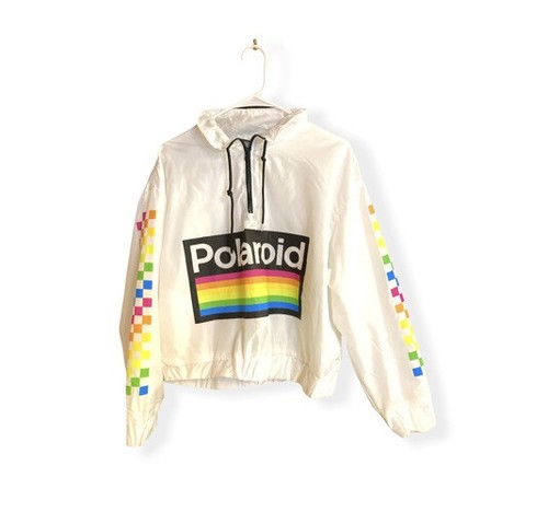 Polaroid Xl White Windbreaker Zip Up 