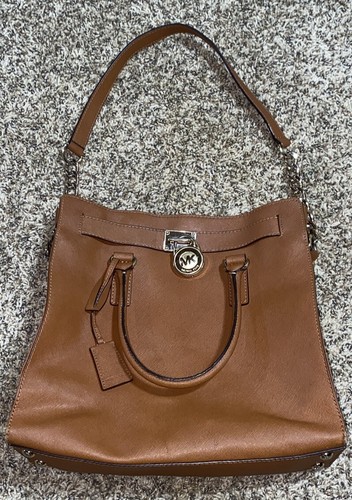 Michael Kors Handbag Large  30S2GHMS3L Peppled Brown Leather Preowned Good Cond - Picture 5 of 6
