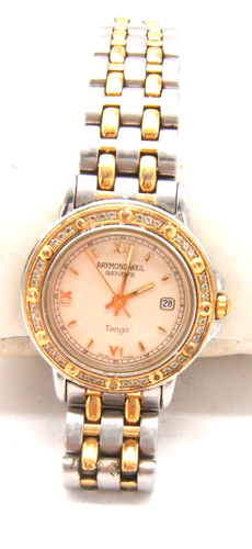 RAYMOND WEIL GENEVE TANGO 5360 LADIES DIAMOND BEZEL WRIST WATCH WORKING EXC COND - Picture 2 of 7