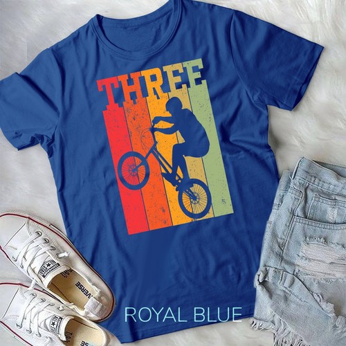 Kids 3rd Birthday Boys 3 Year Old Three BMX Bike Racing Bicycle Unisex T-shirt - Picture 7 of 11