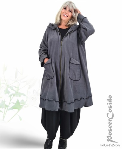 PoCo LAYERED LOOK Fleece Jacket Short Coat 44 46 48 50 52 54 56 58 L-XL-XXL-XXXL - Picture 49 of 85