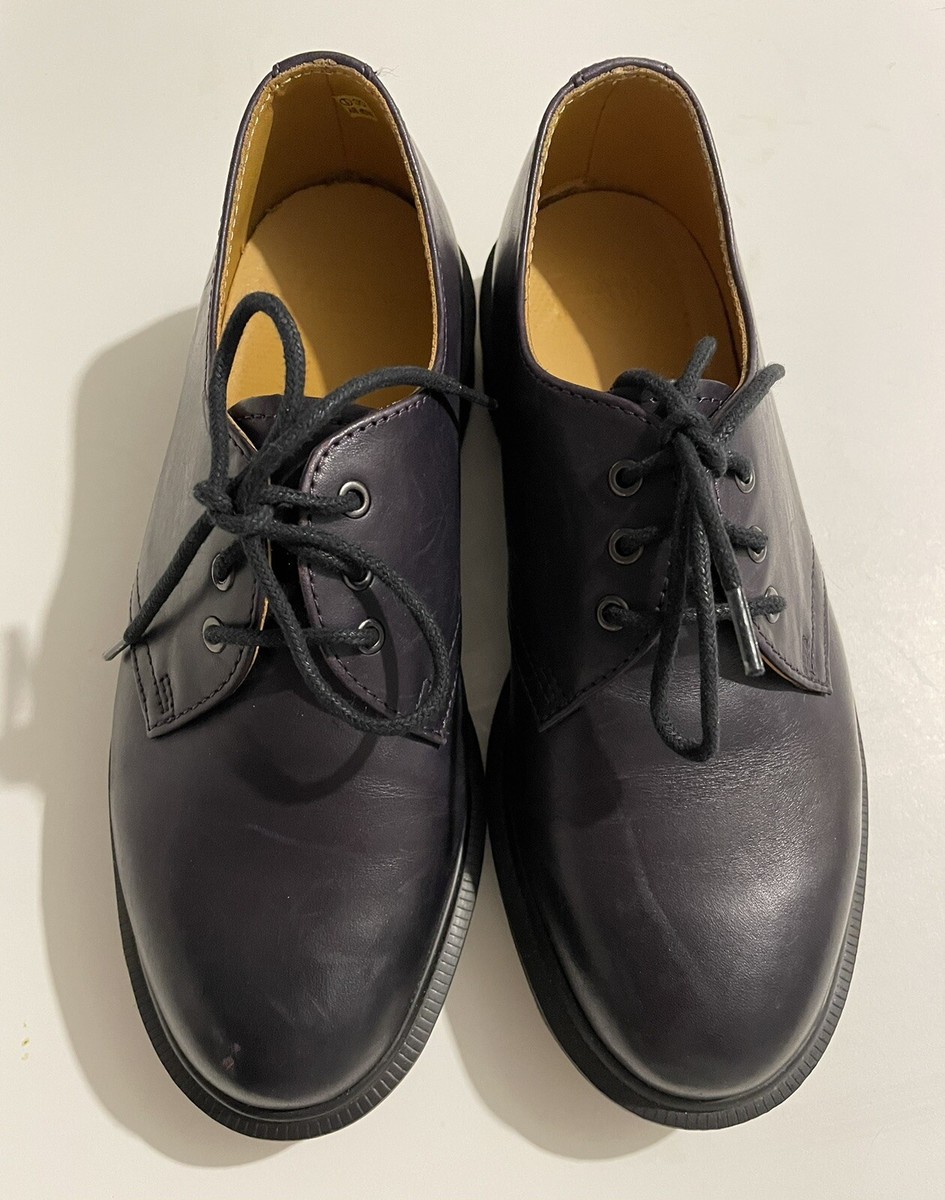 Dr Martens 1461 Low Black (Purple Tint) Leather Oxford Shoes