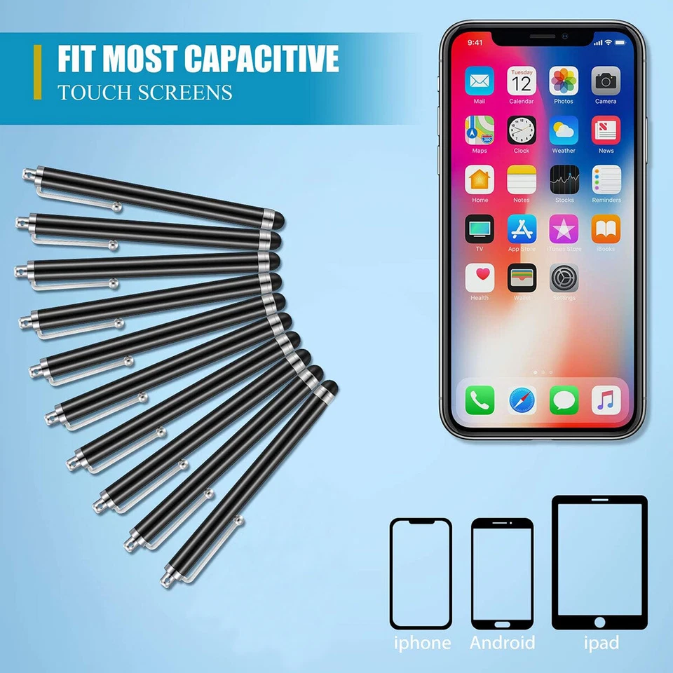 10 PCS Pencil Touch Screen Stylus Pens for iPhone 16 15 14 8 iPad Samsung Tablet - Image 2 of 4