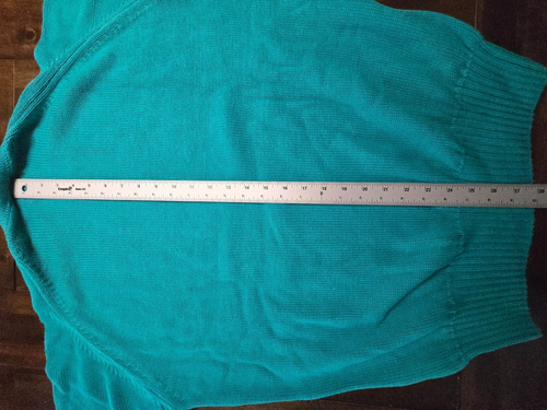NOS Vintage The Fox Collection Sweater XL Green Blue 100% Cotton New with Tags - Picture 6 of 6