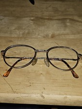 Vtg 80s EXPLOREFLEX 2252 Gold Tortoise 18KGP Round Eyeglass Frame No Lenses