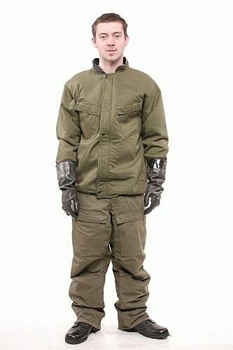 USGI NBC MOPP Chemieanzug Militär OD grün Größe LARGE + 2 Paar Größe Small Handschuhe