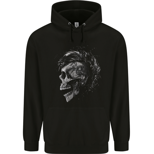 Punk Rock Skull With Tattoos Skull Music Childrens Kids Hoodie