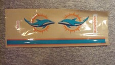 CALCOMANÍA DE CASCO DE FÚTBOL AMERICANO TAMAÑO COMPLETO MIAMI DOLPHINS CON FRANJA CENTRAL Y PARACHOQUES