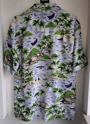 Vintage Bonhomme Island Tropical Hawaiian Shirt 44"-112cm M (184RL) - Picture 3 of 3
