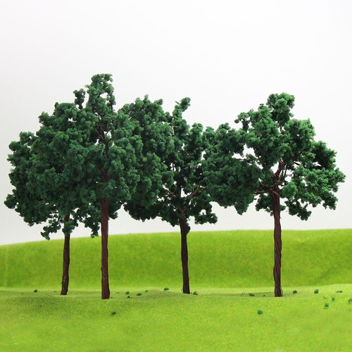 D14070 4pcs G Scale 1:25 Geep Green Model Trees Roadside Diorama 14cm Iron Wire - Picture 1 of 5