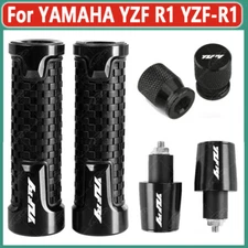 7/8" 22MM 24MM Handlebar Grips Handle Bar End Cap Tire Valve For YAMAHA YZF R1