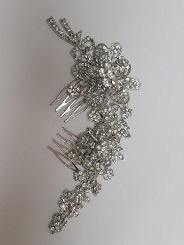 JE401 DESIGNER BRAUT HAAR Strass Kamm Clip Hochzeitstag - Bild 1 von 2