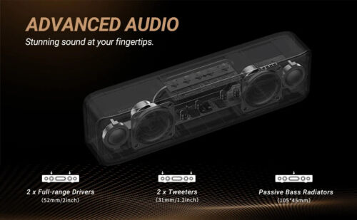 Altoparlante Bluetooth con Hi-Res 60W Audio Esteso Bassi e Alti HiFi Wireless - Foto 10 di 19