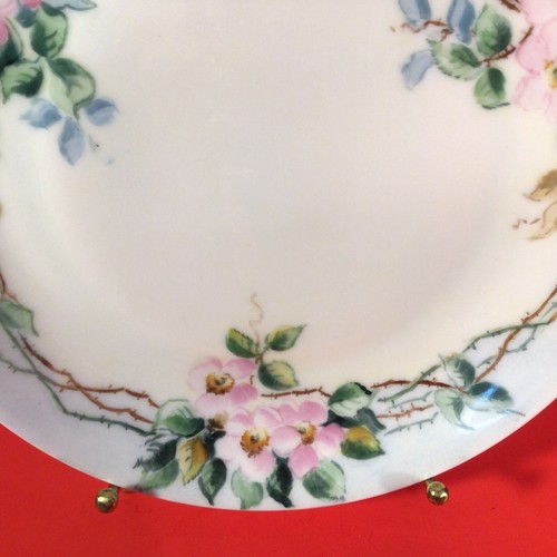 Hutschenreuther Selb Bavaria Hand Painted Plate Signed Antique Pink Dogwood - Picture 4 of 6