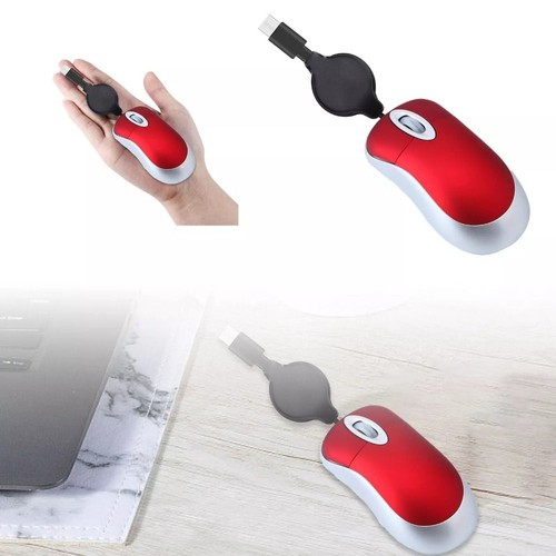 Retractable Cable Wired Mouse Mini Computer Mouse Creative USB C Mouse - Picture 5 of 15