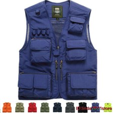 Giubbotto Uomo Smanicato Traspirante Pesca Gilet Multitasche Reporter Gilet