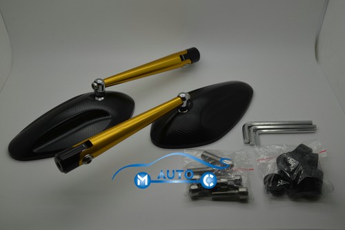 Rear Side 3D Mirrors For DUCATI MONSTER S4R S4RS S2R 695 1100 900 S DS Gold - Picture 2 of 4