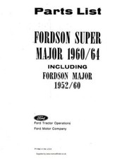 Manuale ricambi Fordson Major 1952/60 e Super Major 1960/64