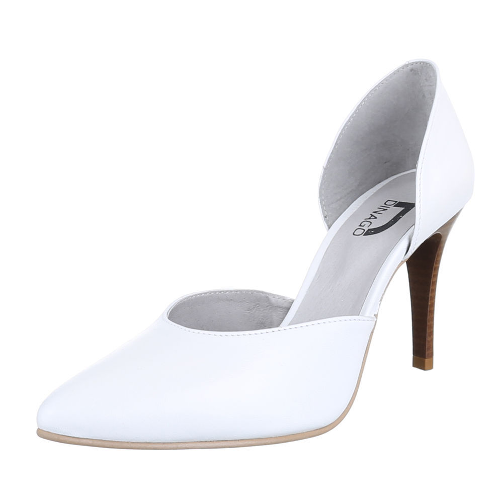 Damen Schuhe Pumps Leder Außen 4429C High Heels Stiletto Weiß 40 Damen Schuhe Pumps Leder Außen 4429C High Heels Stiletto Weiß 40